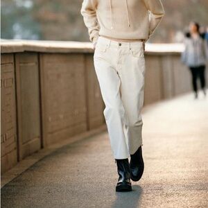 Zara Slouchy Straight Jeans in Oyster Size 8